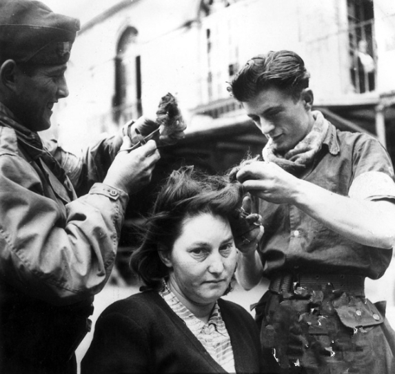二战结束后，法国男人处罚那些和德军有关系的女人(1)