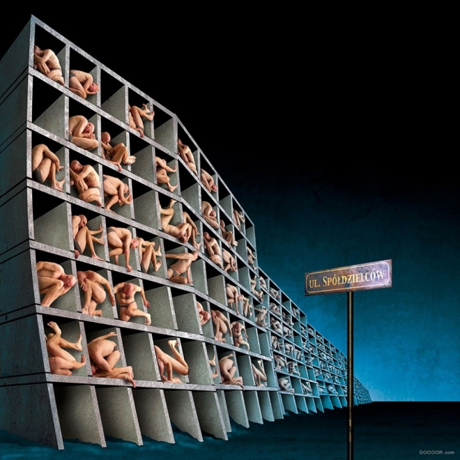 人性的丑陋反思，就在我们身边，超有内涵的合成插画设计(6)