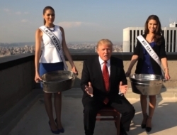 从特朗普参加冰桶挑战来看，特朗普真的没有戴假发